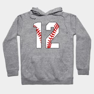 Baseball Number 12 #12 Baseball Shirt Jersey Favorite Player Biggest Fan Hoodie